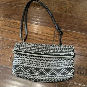 Chic Black and White Patterned Mini Bag